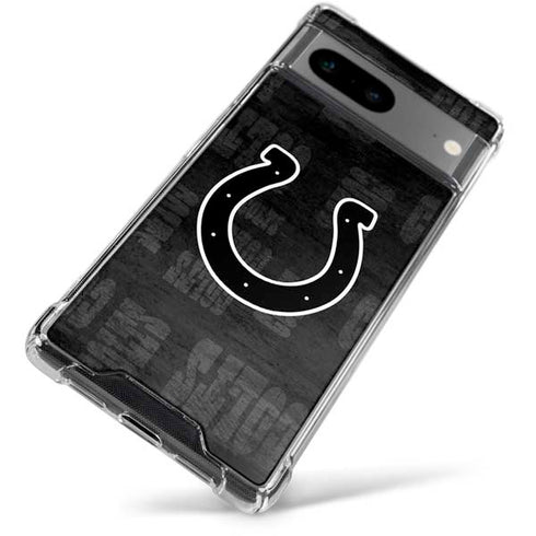 NFL Indianapolis Colts Black & White Google Pixel 7a Clear Case